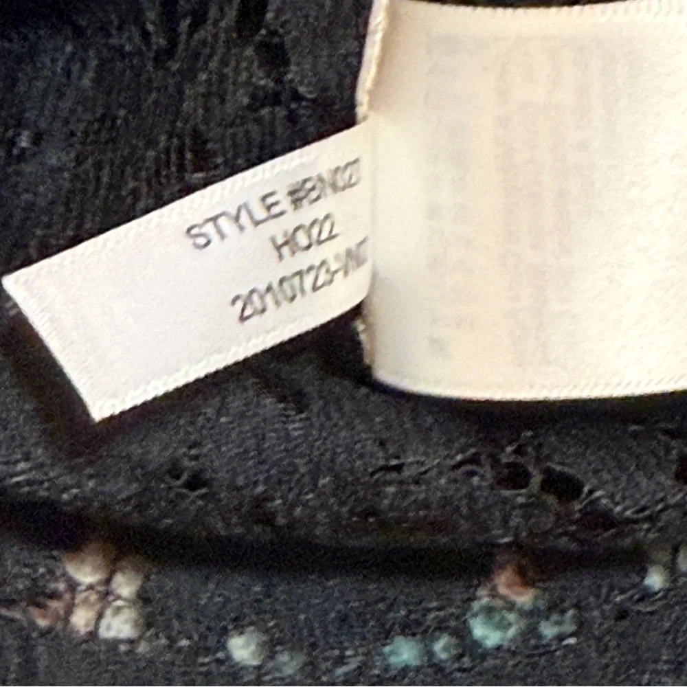 J Crew Black Lace Mock Neck Top